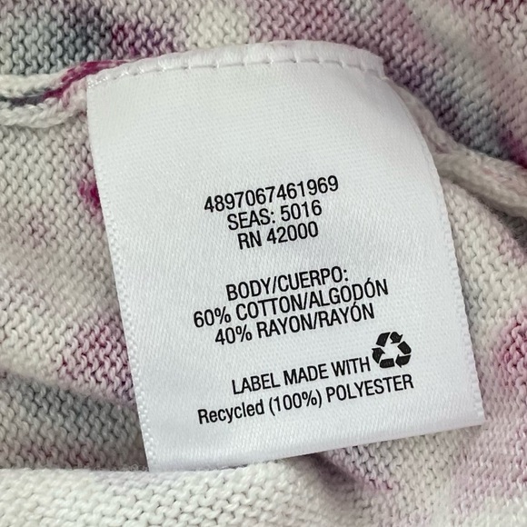 Basic Editions White Purple Long Sleeve Cardigan - Picture 6 of 9